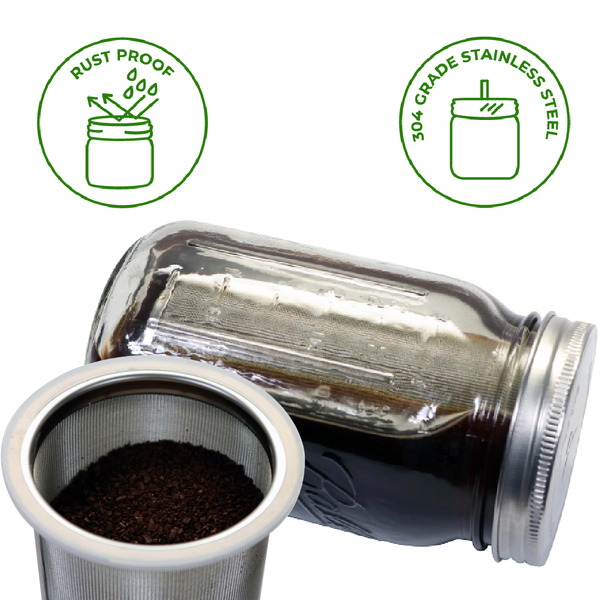 Half Gallon Cold Brew Coffee and Tea Maker Stainless Steel Filter Kit