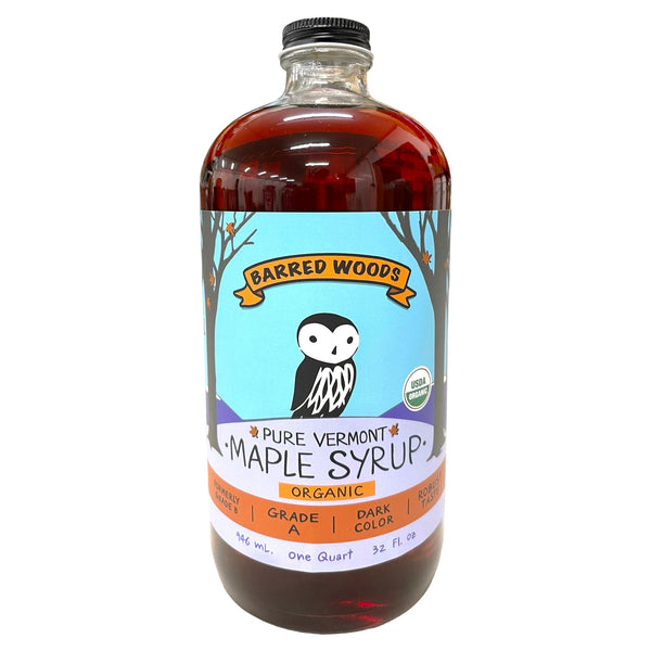 Bottle of Maple Syrup - One Quart Glass Bottle of Organic Maple Syrup 32 oz