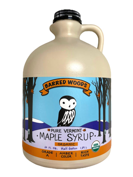 Pure Organic Vermont Maple Syrup - Half Gallon Jug (64 ounces)