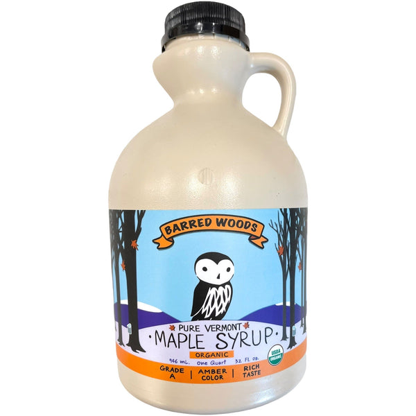 Pure Organic Vermont Maple Syrup - Quart Jug (32 ounces)