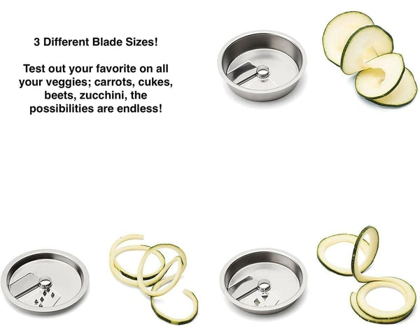 Stainless Steel 3-in-1 Spiralizer for Wide Mouth Mason Jars