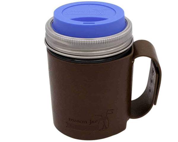 Mason Jar Lifestyle Faux Leather Travel Mug Set