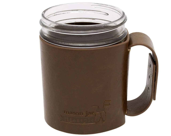 Mason Jar Lifestyle Faux Leather Travel Mug Set