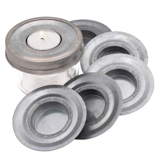 Tea Light Holder Metal Lid Insert for Mason Jars 6 Pack