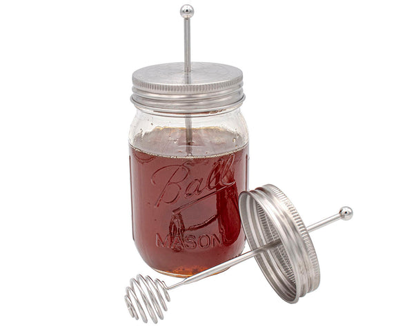 Honey Dipper Stainless Steel Lid for Mason Jars