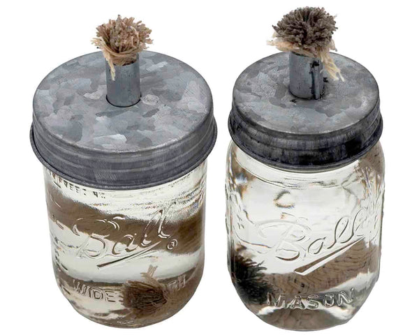 Tiki Torch Oil Lamp Galvanized Metal Lid for Mason Jars