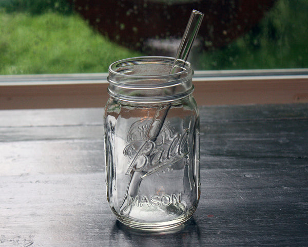 8 Pack Combo Glass Straws for Mason Jars + Cleaner